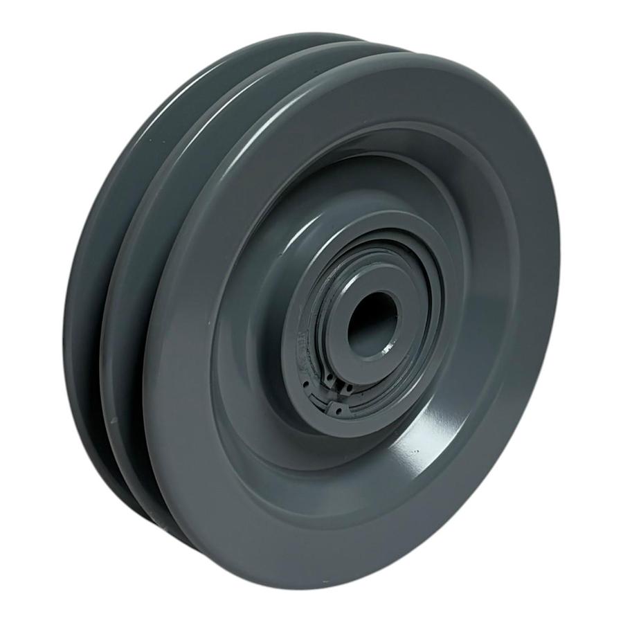 Used Custom Threading Systems 2 Groove Rope Sheave 1-1/4" Bore Industrial Pulley