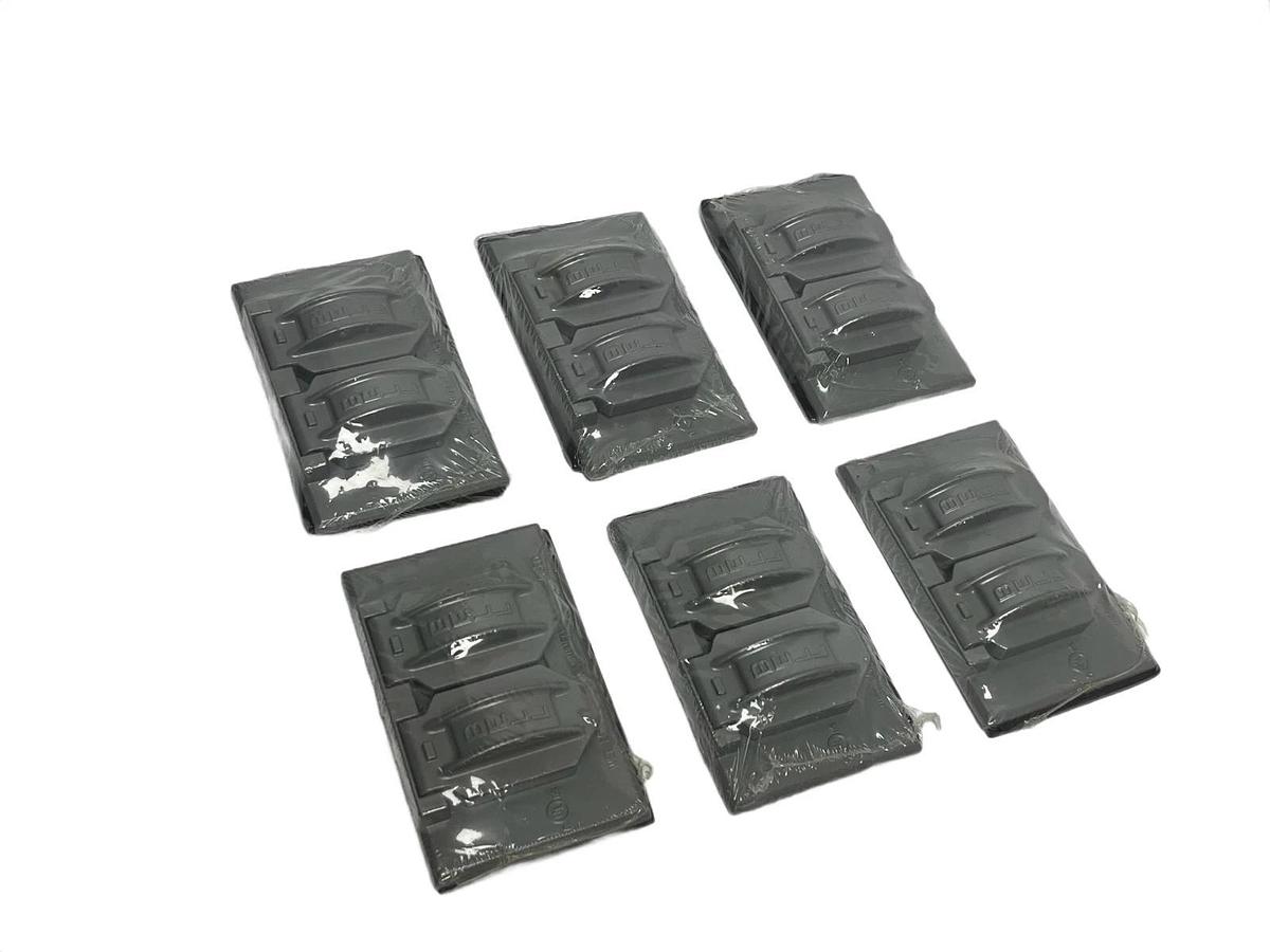 Lot of 6 Bell Outdoor 5180-0 Weatherproof Cover Single-Gang Duplex Gray – NEW