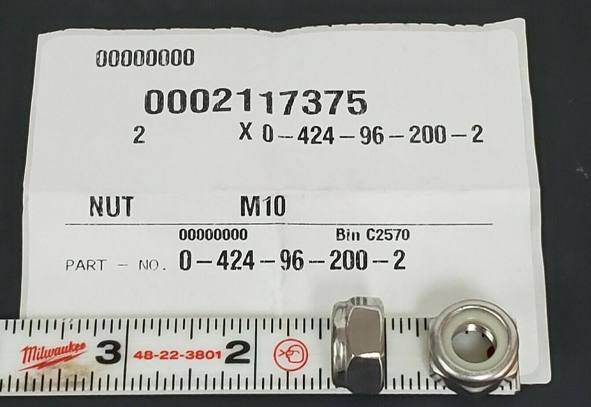 LOT OF 2 NEW KRONES 0-424-96-200-2 NUTS M10, 0424962002
