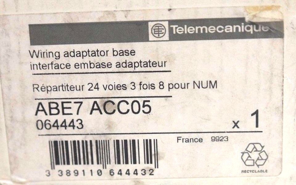 NIB TELEMECANIQUE ABE7ACC05 WIRING ADAPTATOR BASE ABE7-ACC05, 064443