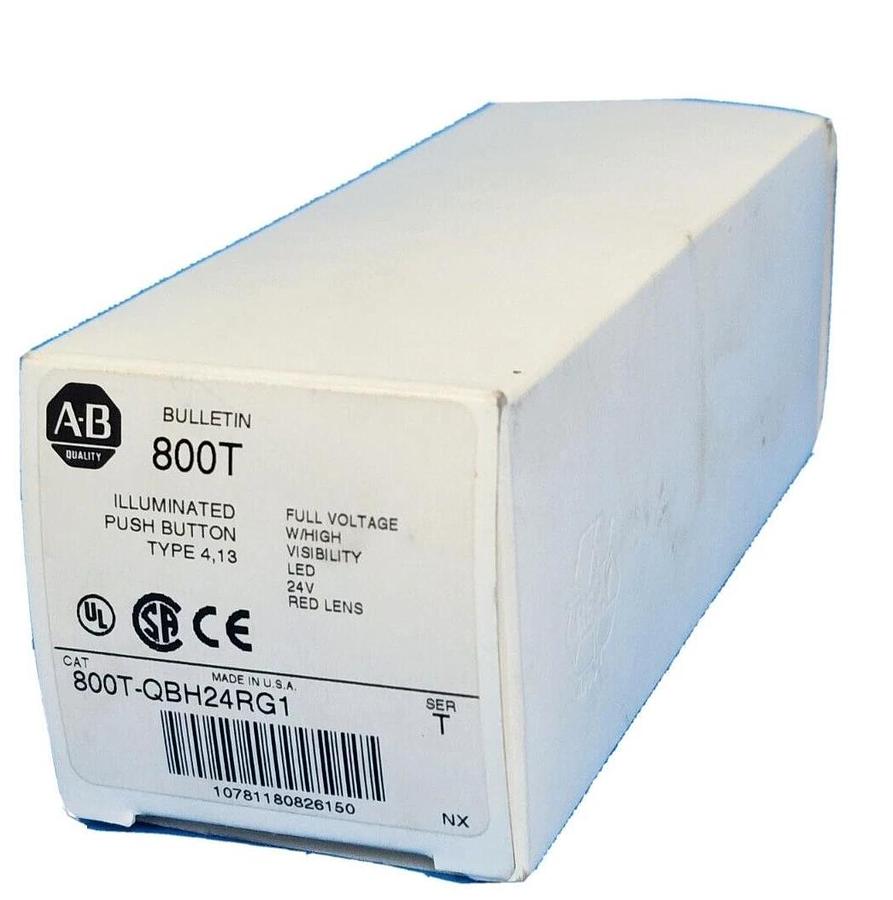 Used NEW ALLEN BRADLEY 800T-QBH24RG1 /T ILLUMINATED PUSH BUTTON 24V RED 800TQBH24RG1