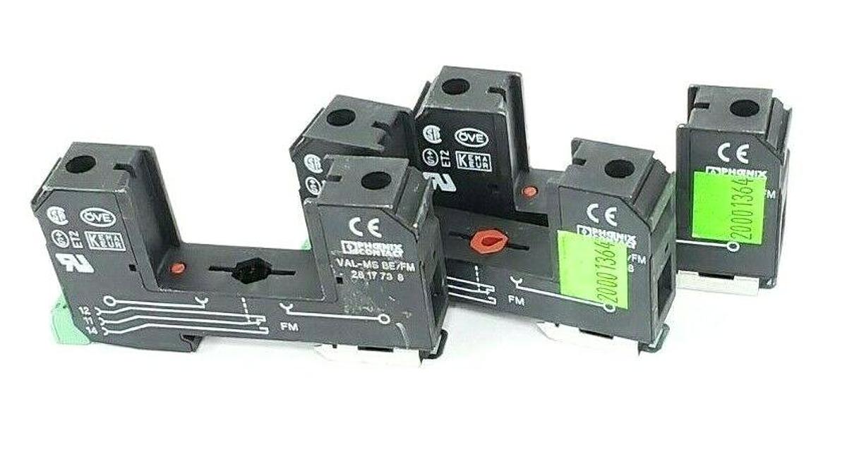 Used LOT OF 3 PHOENIX CONTACT 2817738 BASE ELEMENTS VAL-MS BE/FM