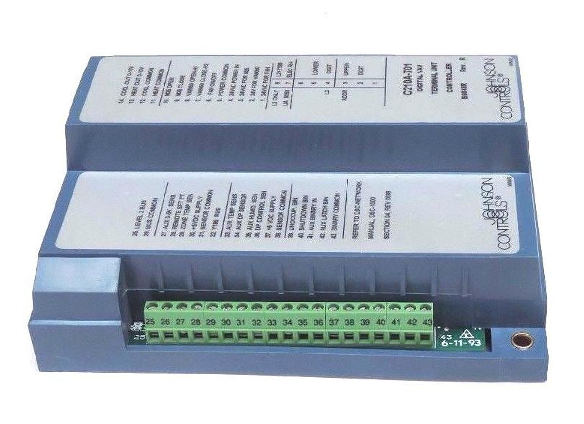 Used JOHNSON CONTROLS C210A-701 DIGITAL VAV TERMINAL UNIT CONTROLLER REV R, C210A701