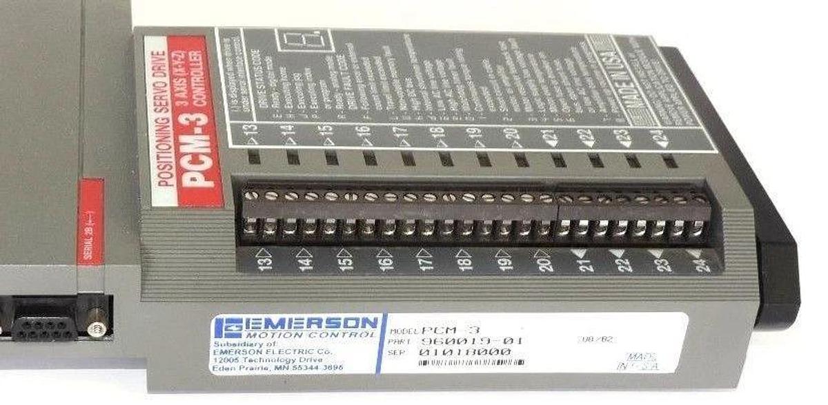Used EMERSON MOTION CONTROL PCM-3 3-AXIS (X-Y-Z) CONTROLLER PCM3 P/N: 960019-01