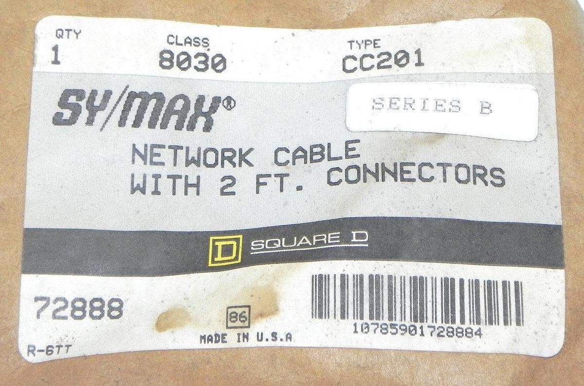 NEW SYMAX 8030-CC201 NETWORK CABLE WITH 2 FT. CONNECTORS 8030CC201 SERIES B