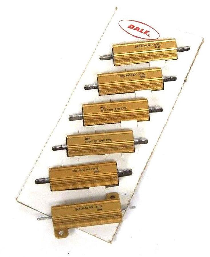 Used LOT OF 6 NEW DALE RESISTORS NH-50 50W .3 OHMS 1% 8948