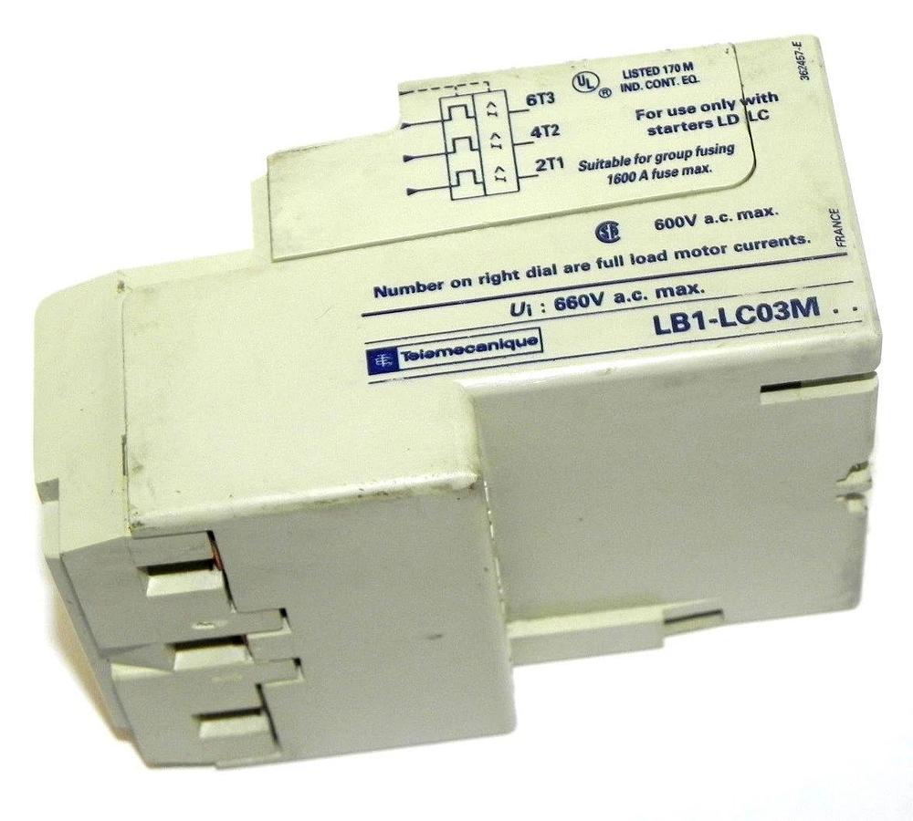 Used TELEMECANIQUE LB1-LC03M07 OVERLOAD PROTECTION MODULE 1.6-2.5AMP LB1LC03M07