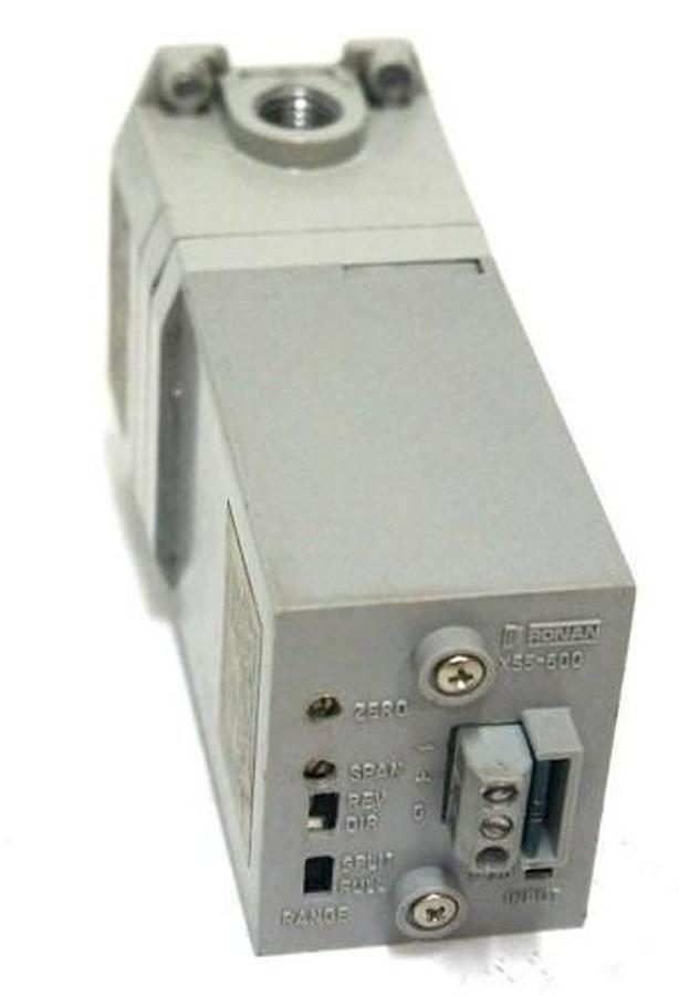 Used RONAN ENGINEERING X55-600-GP-1-SM TRANSDUCER X55-600-GP, 36VDC, 3-15PSIG