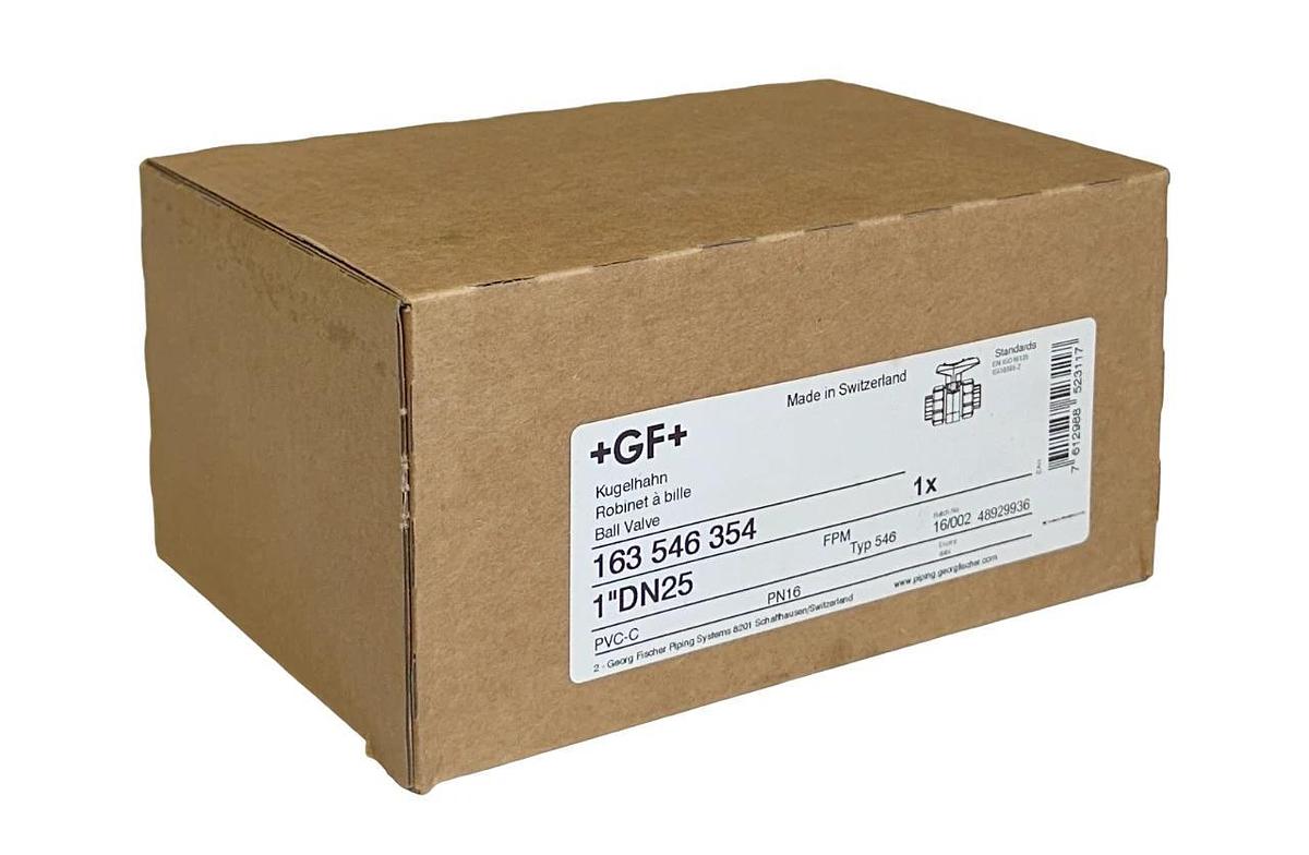 Used +GF+ GEORG FISCHER 163.546.354 / 163546354 MANUAL BALL VALVE 1'' TYPE 546 USMP