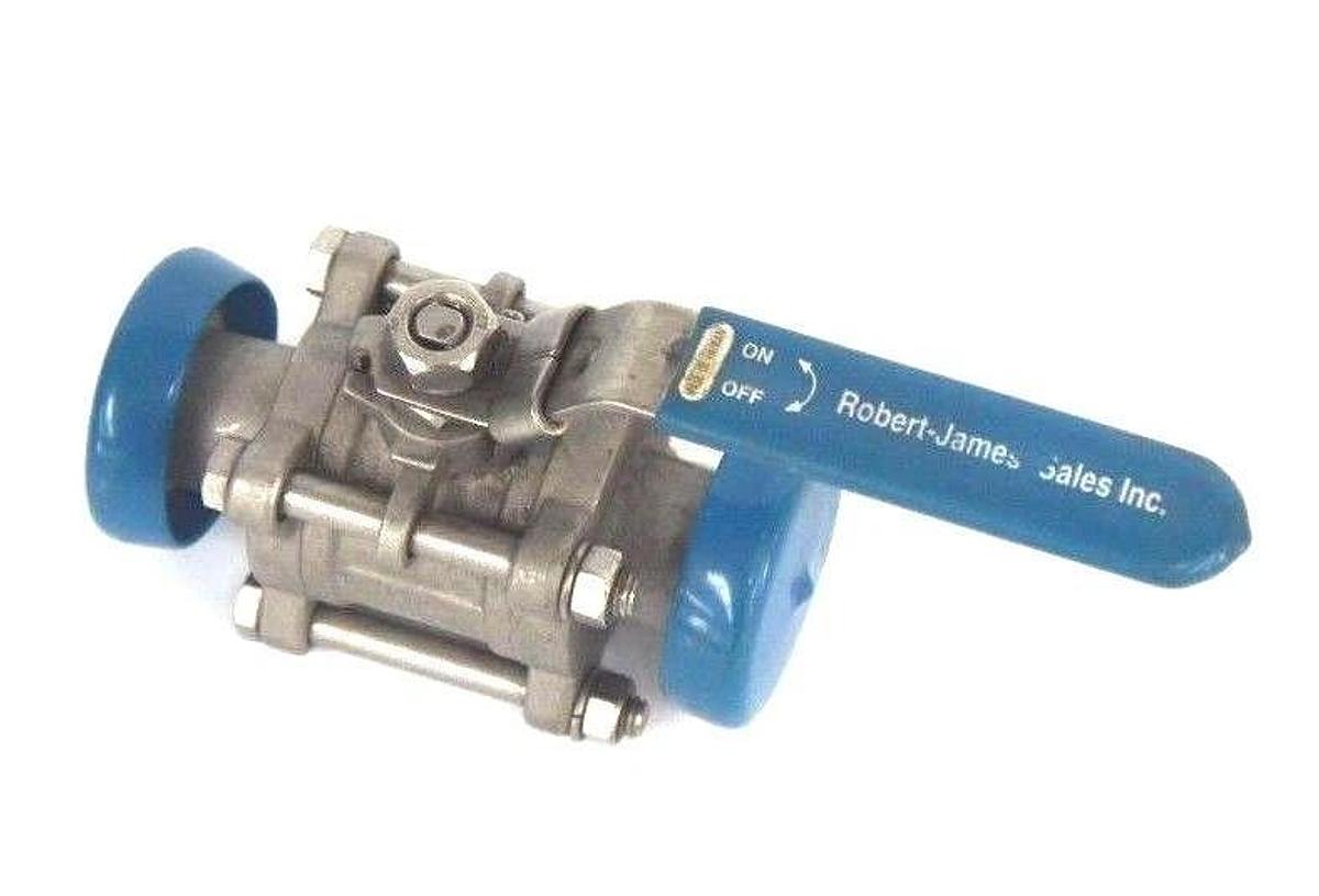 NEW ROBERT JAMES 1''-316 BALL VALVE 1000 WOG, 8A03, 1" FLANGE ENDS