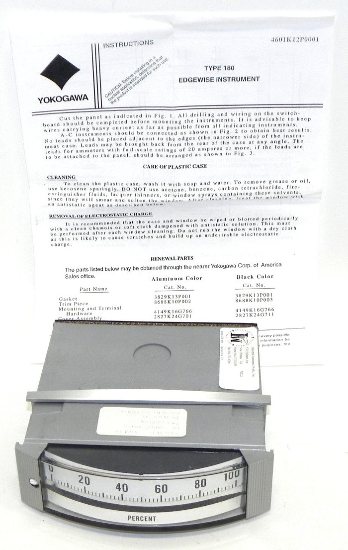 NIB YOKOGAWA MODEL 180 PANEL METER EDGEWISE INSTRUMENT 180111FA-SPECIAL