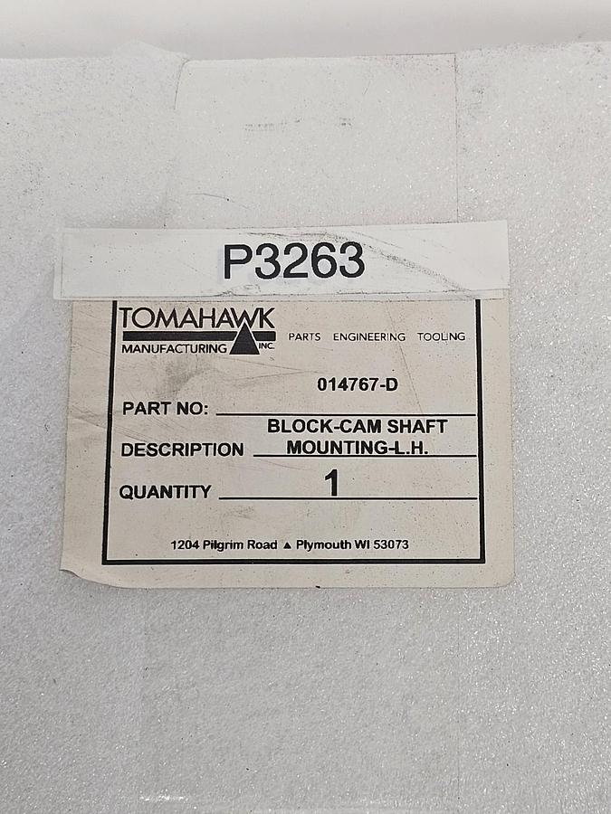 Used NEW TOMAHAWK 014767-D BLOCK-CAM SHAFT MOUNTING L.H.