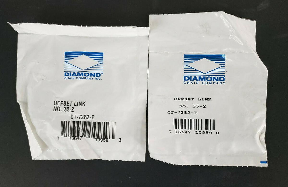 Used LOT OF 2 NEW DIAMOND CT-7282-P OFFSET CHAIN LINKS NO. 35-2 CT7282P
