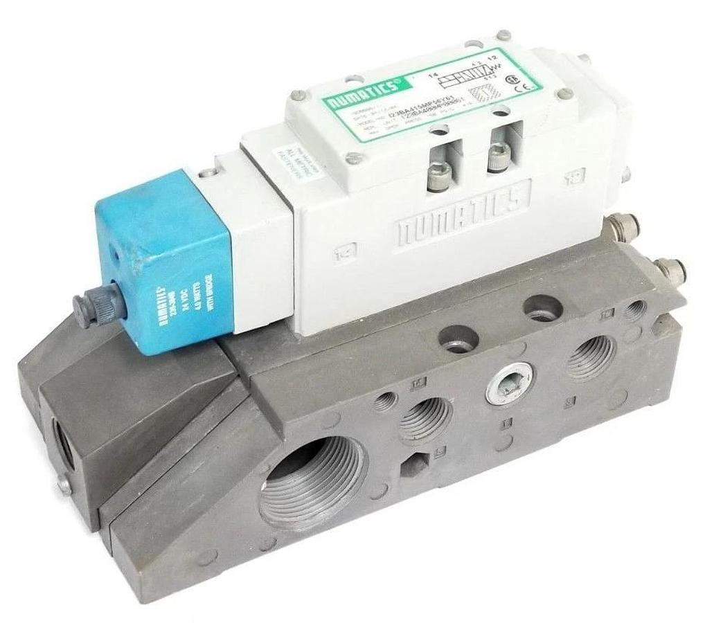 Used NUMATICS I23BA415MP56Y61 SOLENOID METRIC VALVE W/ BASE MANIFOLD I23BA400MP00061
