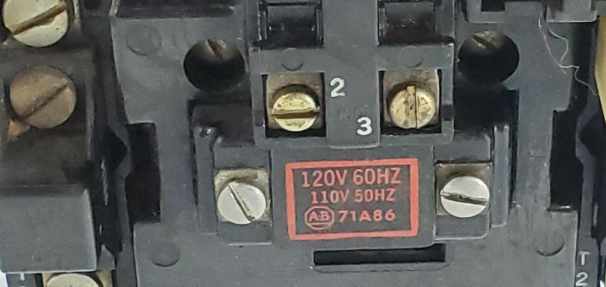 Used ALLEN BRADLEY 709-BOD103 SER. K SIZE 1 STARTER W/ (3) W46 ELEMENTS, 1494-F1