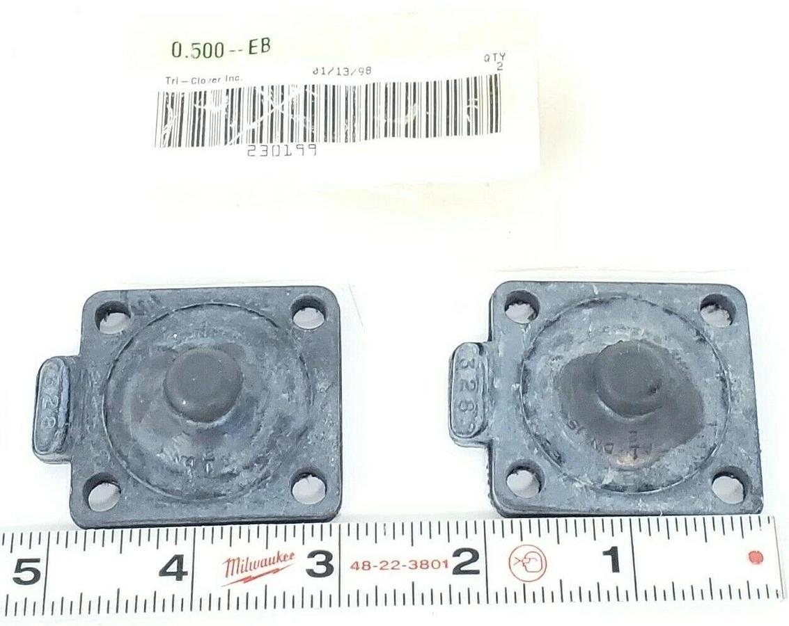 Used LOT OF 2 NEW TRI-CLOVER 0.500-EB DIAPHRAMS 230199
