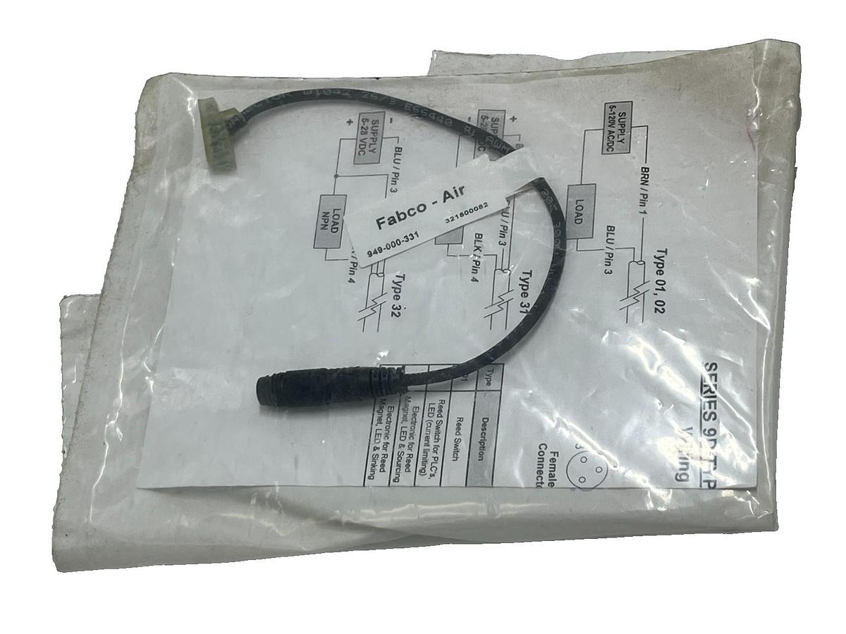 Used FABCO-AIR 949-000-331 Magnetic Piston Sensor Reed Switch LED 6-24VDC NPN/PNP