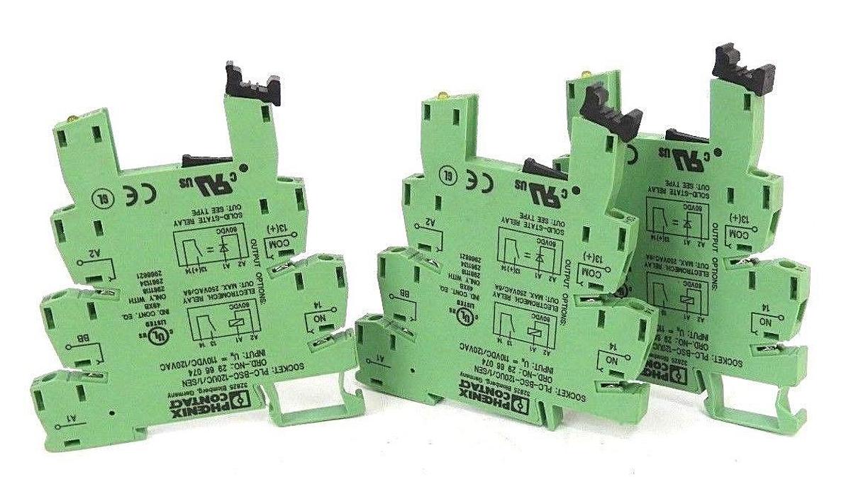 Used LOT OF 3 PHOENIX CONTACT PLC-BSC-120UC/1/SEN ART. NR. 2966074