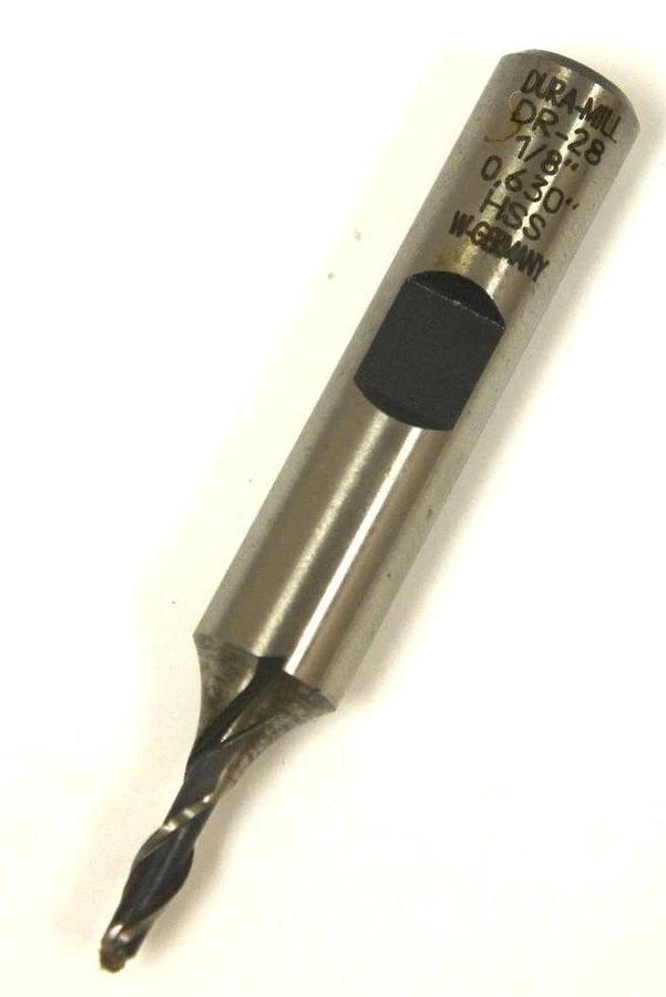 Used LOT OF 6 NEW DURAMILL DR-28 1/8" END MILLS HSS 0.630"