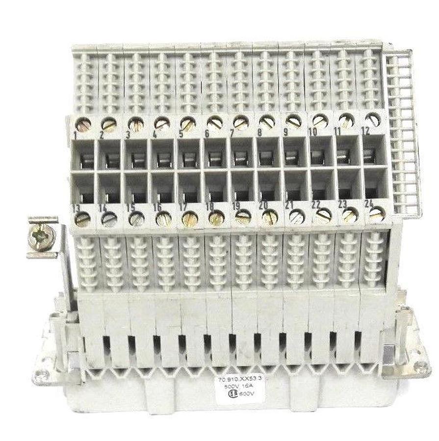 Used WIELAND 70.910.XX53.3 CONNECTOR 70910XX533, 24-PIN, 500V 16A, 600V
