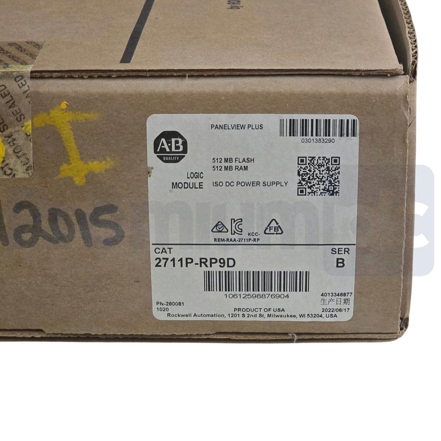 Used Opened Pre-Owned Allen Bradley 2711P-RP9D /B PanelView Plus 6 512MB Logic Module