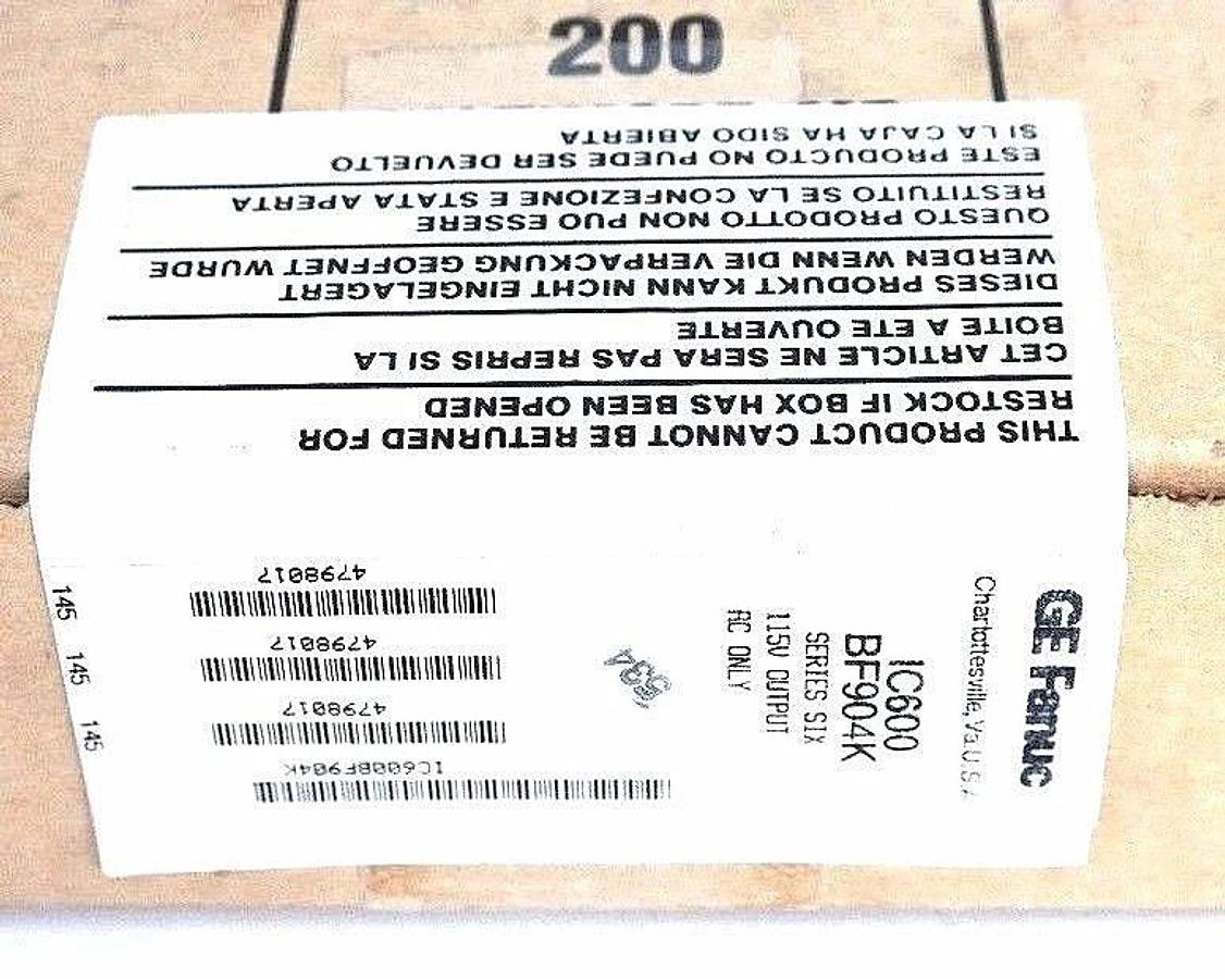 Used NEW FACTORY SEALED GE FANUC IC600BF904K OUTPUT MODULE 115VAC