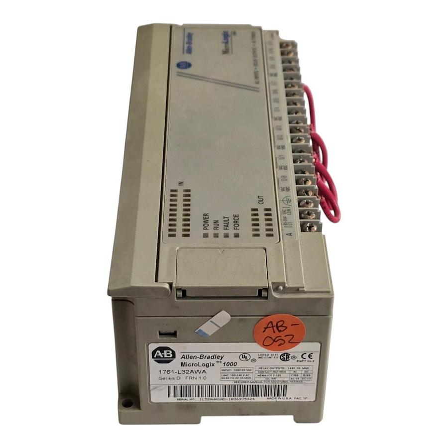 Used Allen Bradley 1761-L32AWA /D MicroLogix 1000 32-PT I/O Controller FRN 1.0 USPI