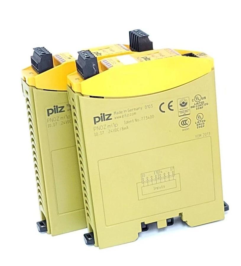 Used LOT OF 2 PILZ PNOZ mi1p STANDALONE SAFETY RELAY 773400 24VDC PNOZMI1P