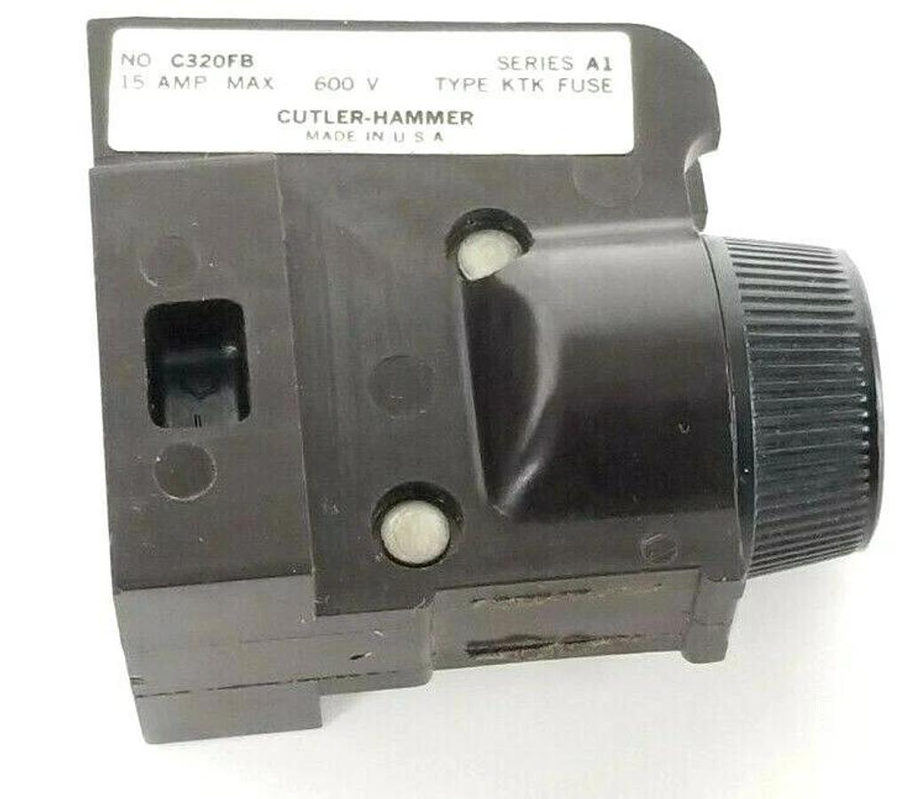Used CUTLER HAMMER C320FB FUSE HOLDER SER. A1 600V 15A W/ FNM-4-1/2 FUSE
