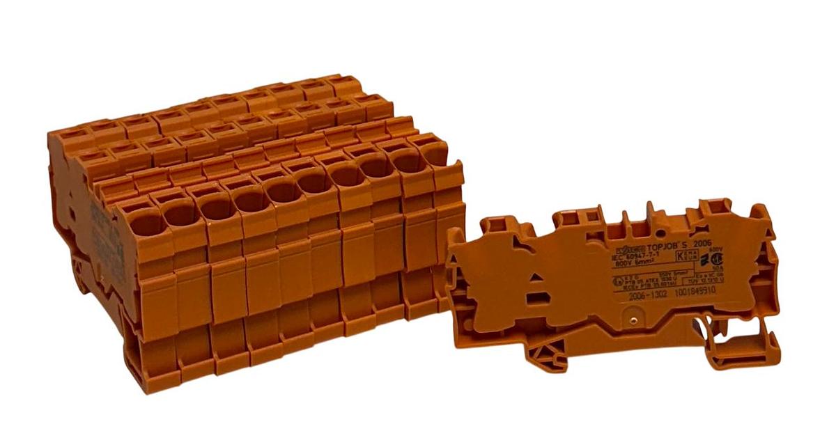 Used 11 WAGO 2006-1302 / 20061302 TOPJOB S FEED-THROUGH TERMINAL BLOCKS 50A 600V NSNP