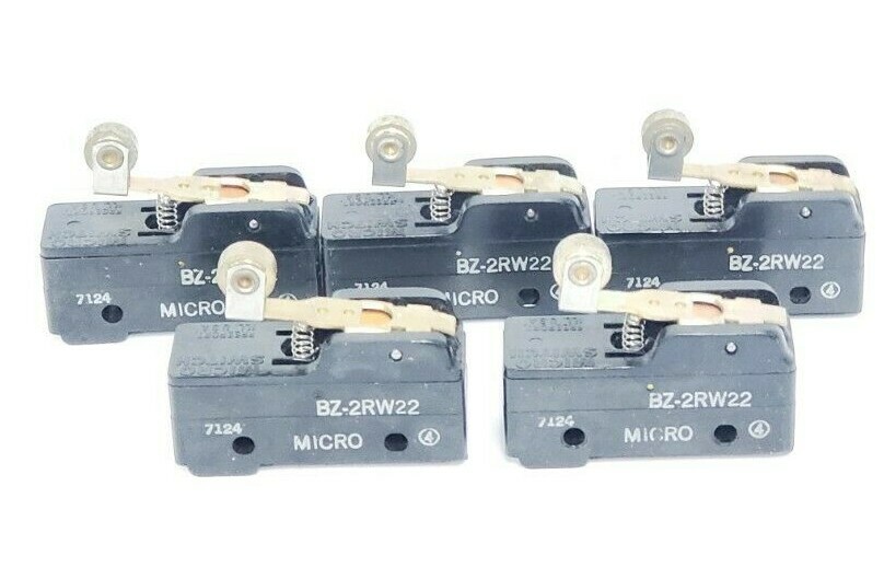 Used LOT OF 5 HONEYWELL MICRO SWITCH BZ-2RW22 LEVER ROLLER LIMIT SWITCHES 15AMP