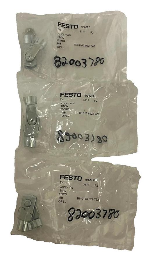 Lot of 3 Festo SG-M8 (3111) Rod Clevis Piston Rod Attachment - M8 Thread NSMP