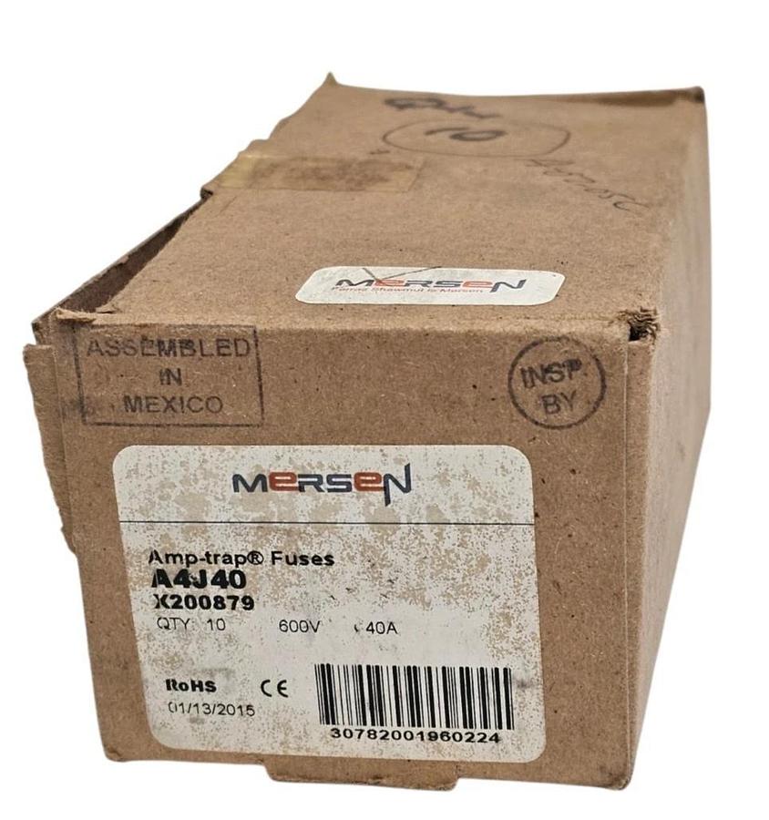 Used BOX OF 10 MERSEN FERRAZ SHAWMUT A4J40 AMP TRAP FUSES