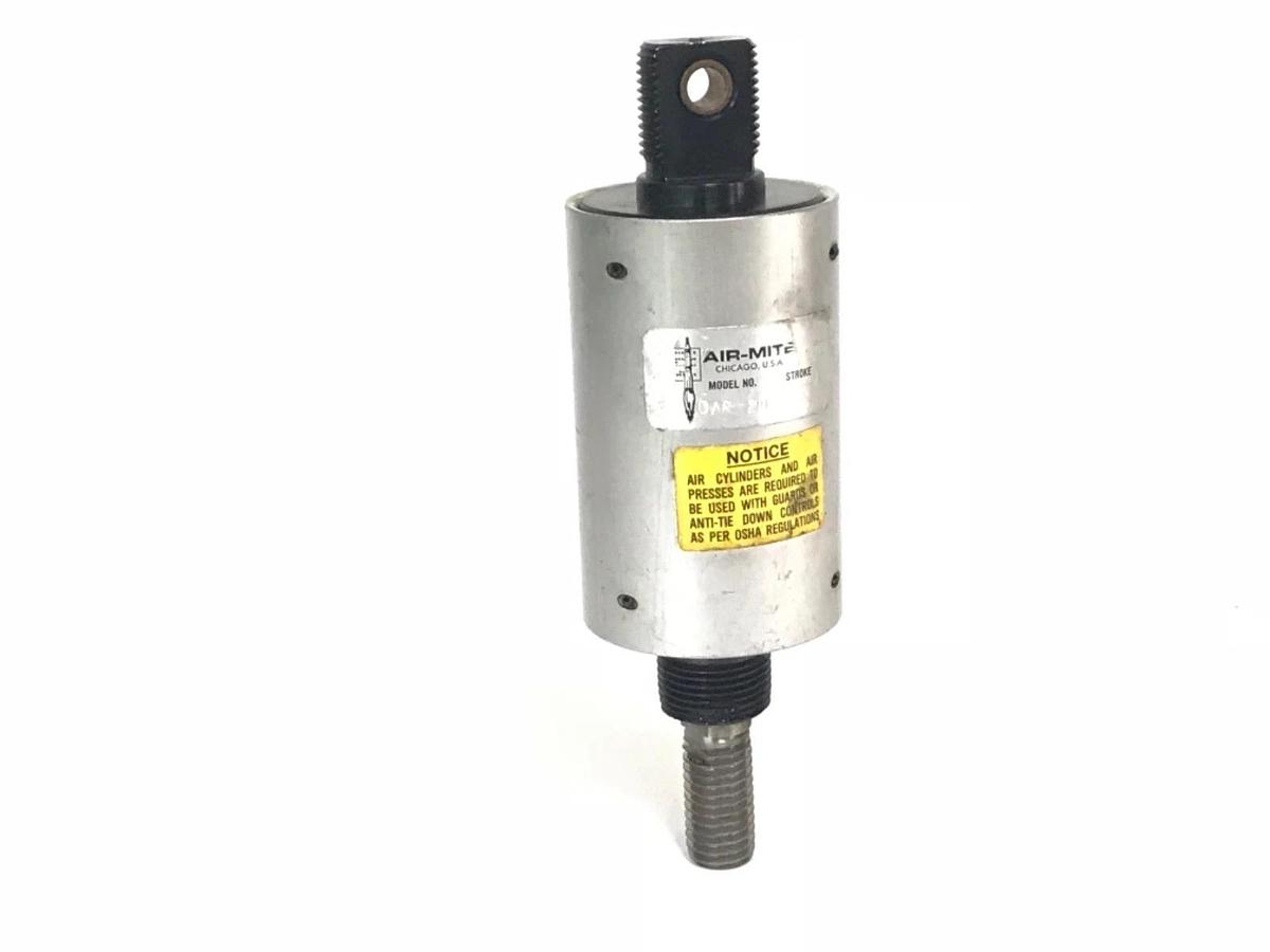 Used AIR-MITE SINGLE ROD 1" STROKE AIR CYLINDER MODEL NO. DAR-20