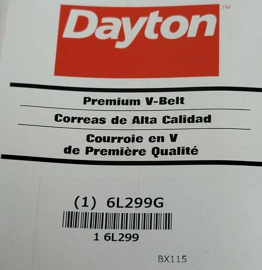 Used NEW DAYTON 6L229G PREMIUM V-BELT 6L299, BX-115