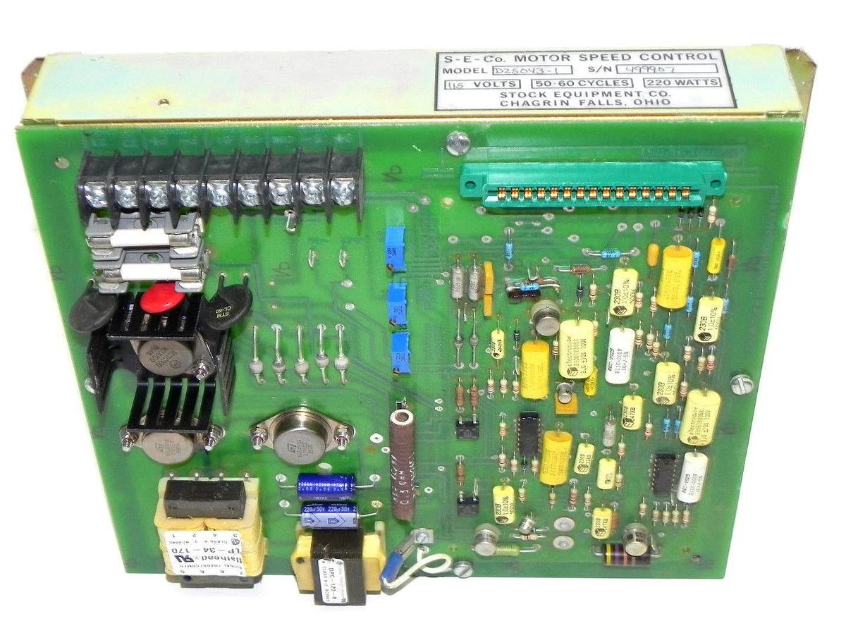Used STOCK EQUIPMENT COMPANY D25043-1 MOTOR SPEED CONTROL 115VOLTS 220WATTS D250431