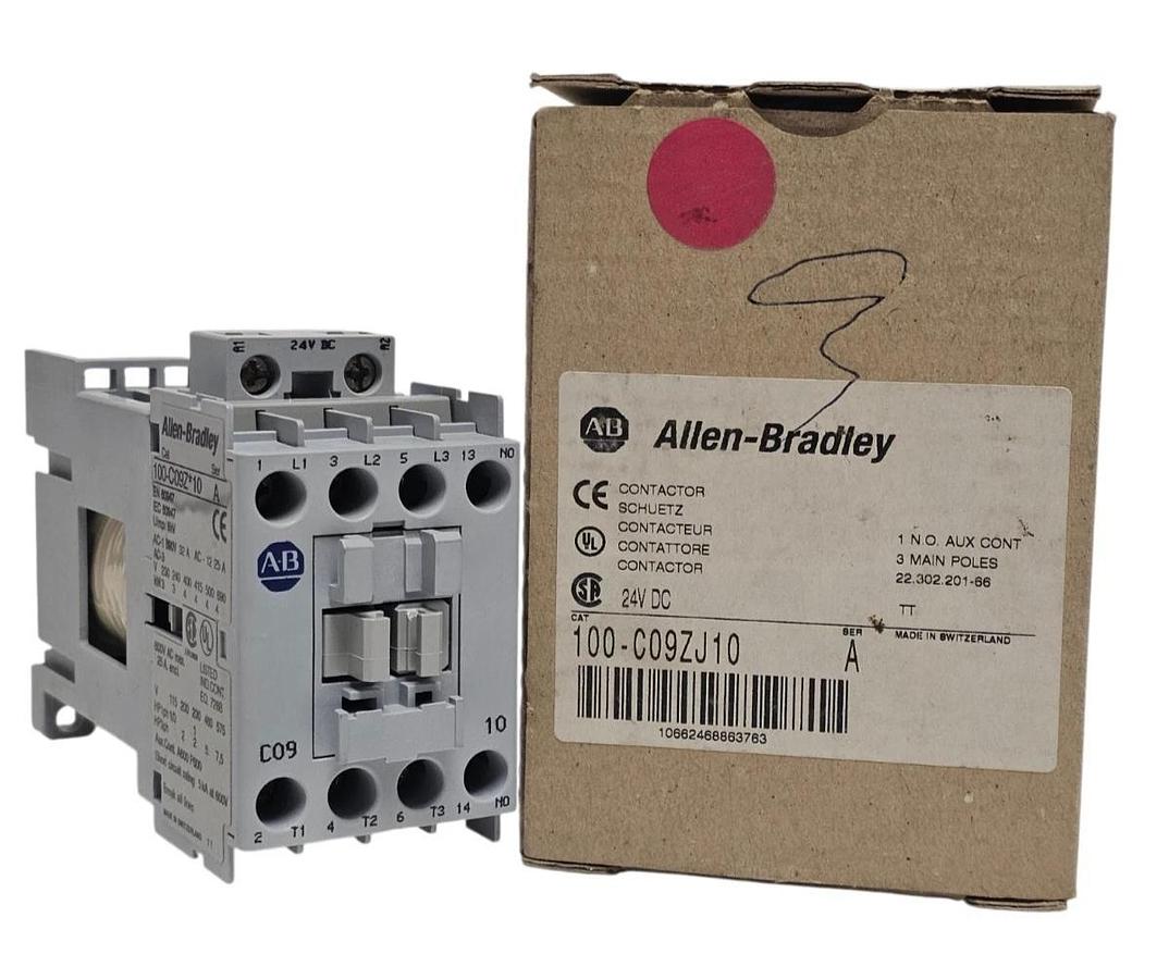 NIB ALLEN BRADLEY 100-C09ZJ10 CONTACTOR 24V DC 100C09ZJ10 SER. A