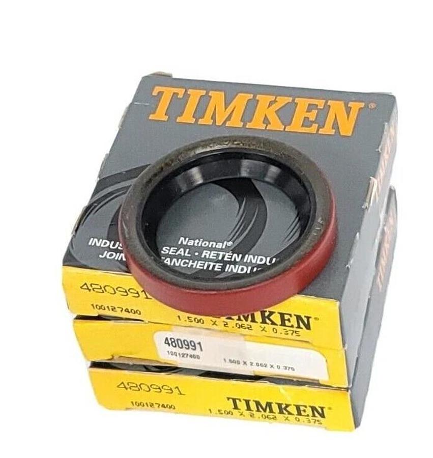 Used LOT OF 3 NIB TIMKEN 480991 OIL SEALS 1.5IN ID 2.062IN OD 0.375IN WIDTH