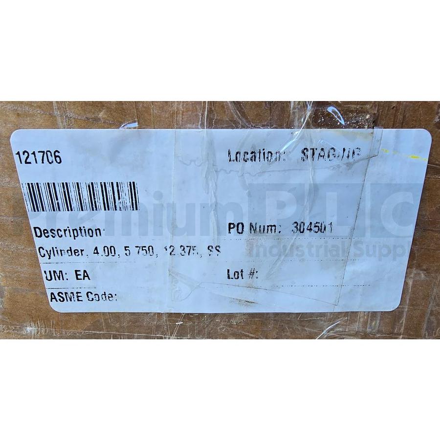 Used MEPACO APACHE STAINLESS EQUIPMENT 4"X5.75"X12.375" SS HYDRAULIC CYLINDER 121706