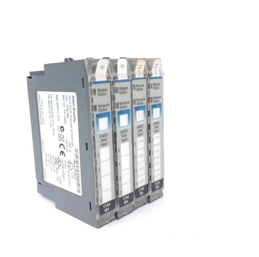 Used LOT OF 4 ALLEN BRADLEY 1734-IB4 SER. D POINT I/O 4 POINT DIGITAL INPUT MODULES