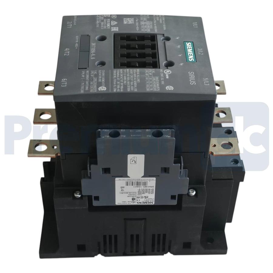 Used Siemens 3RT1056-6AF36 SIRIUS Contactor 3-Pole 90kW 185A 110-127V AC/DC Size S6