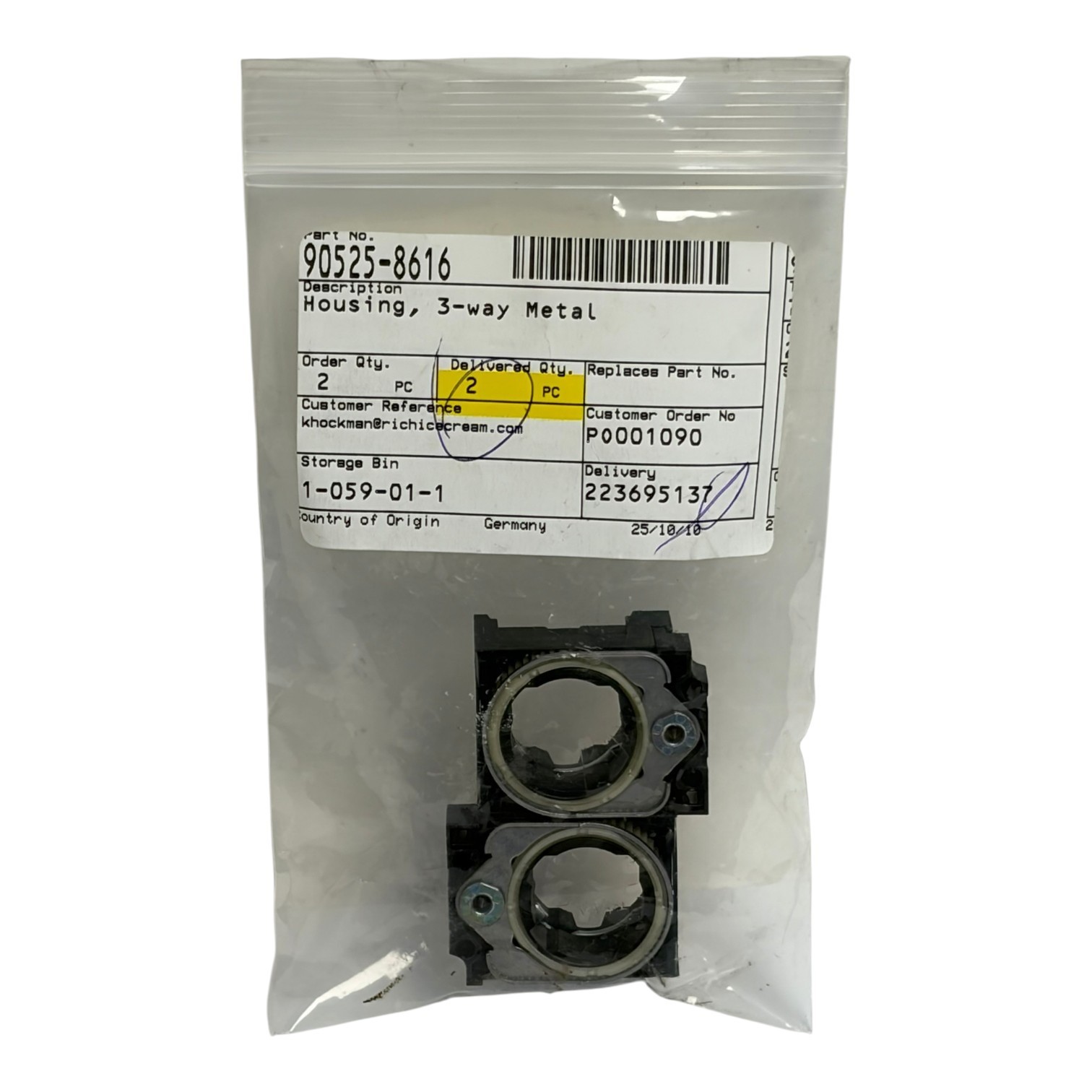Used Siemens Sirius Act 3SU1550-0AA10-0AA0 3-Way Metal Module Holder Lot of 2