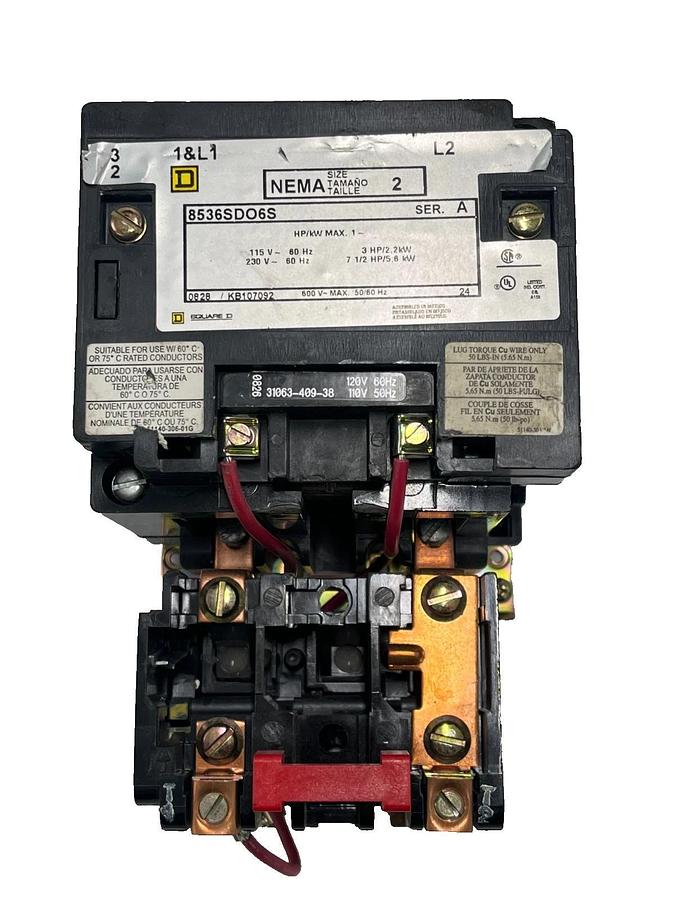 Used SQUARE D 8536SDO1V01 NEMA Size 2 Ser. A Magnetic Motor Starter COIL
