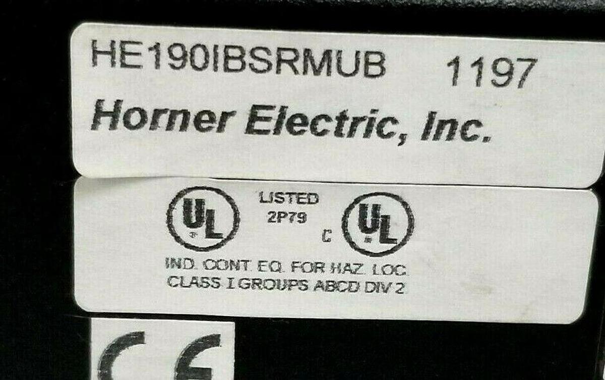 Used HORNER ELECTRIC HE190IBSRMUB OPERATOR INTERFACE PANEL 24VDC RS-485 HE190IBSRMU