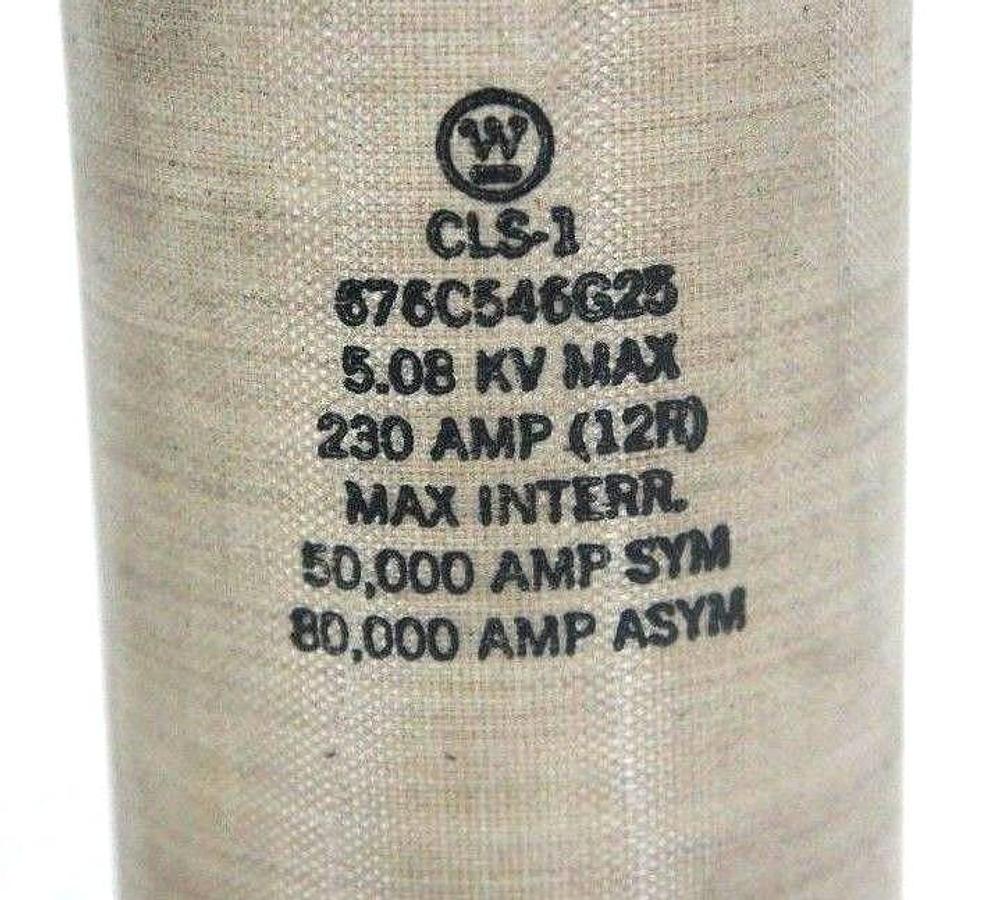 Used WESTINGHOUSE 676C546G25 FUSE 5.08 KV MAX, 230 AMP, CLS-1