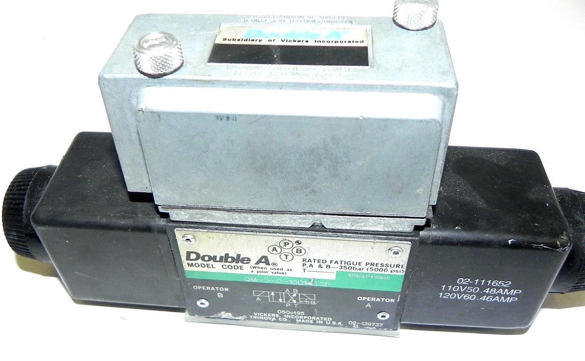 Used VICKERS DOUBLE A HYDRAULIC QM-3-C-10D1-TSP SOLENIOD VALVE QM3C10D1TSP