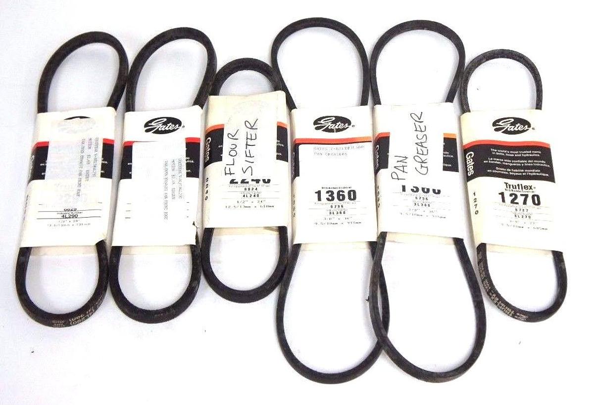 Used LOT OF 5 NEW GATES TRUFLEX V BELTS 4L290 3L360 3L270