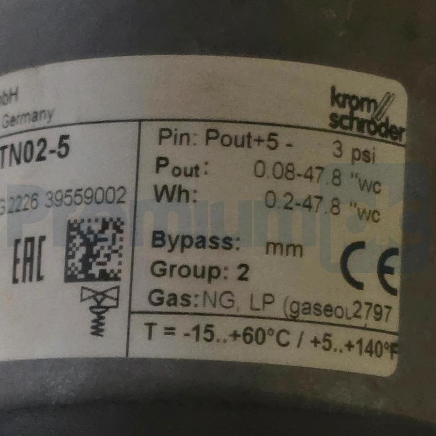Kromschroder GIK 50TN02-5 | 03155164 Air/Gas Ratio Control Regulator 2" NPT NSNP