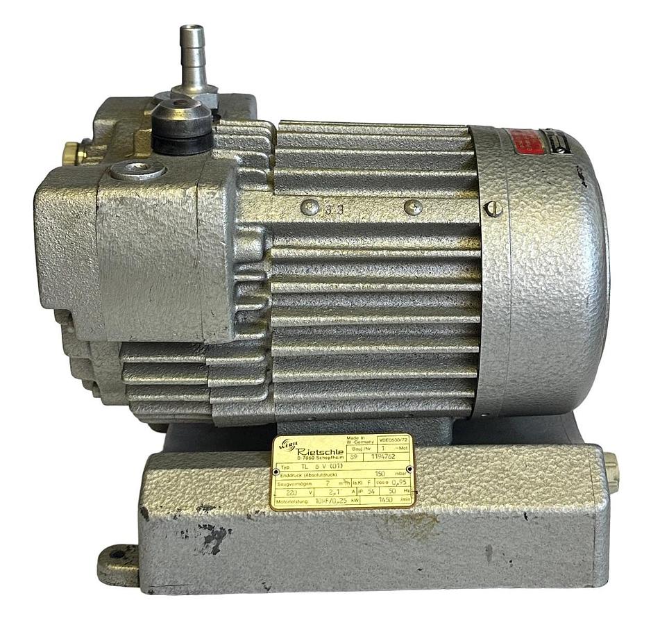 Used WERIE RIETSCHLE TL6V(01) VACUUM PUMP VDE0530/72 0.25kW 220V 2.1A 1-PHASE 1194762