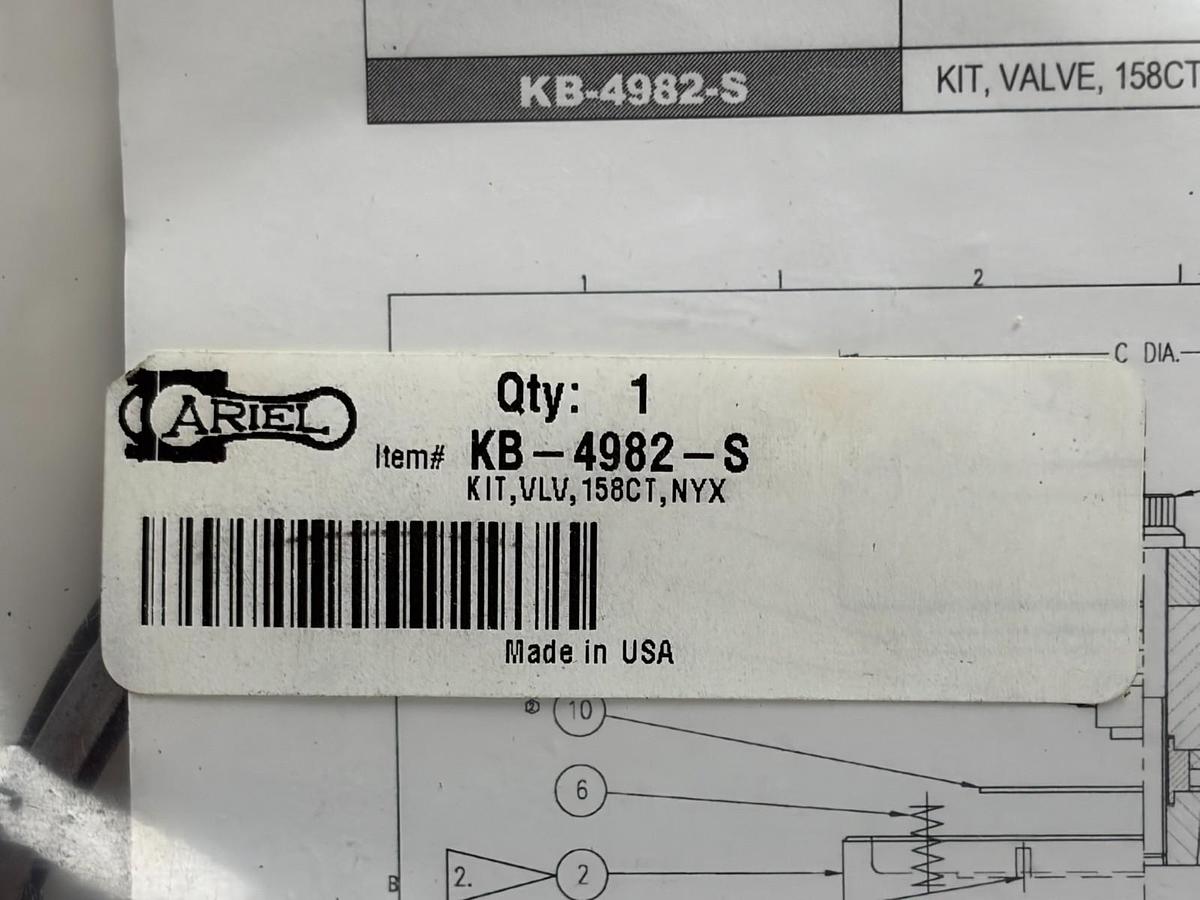 Ariel KB-4982-S Compressor Valve Kit 158CT NYX OEM Rebuild Kit New